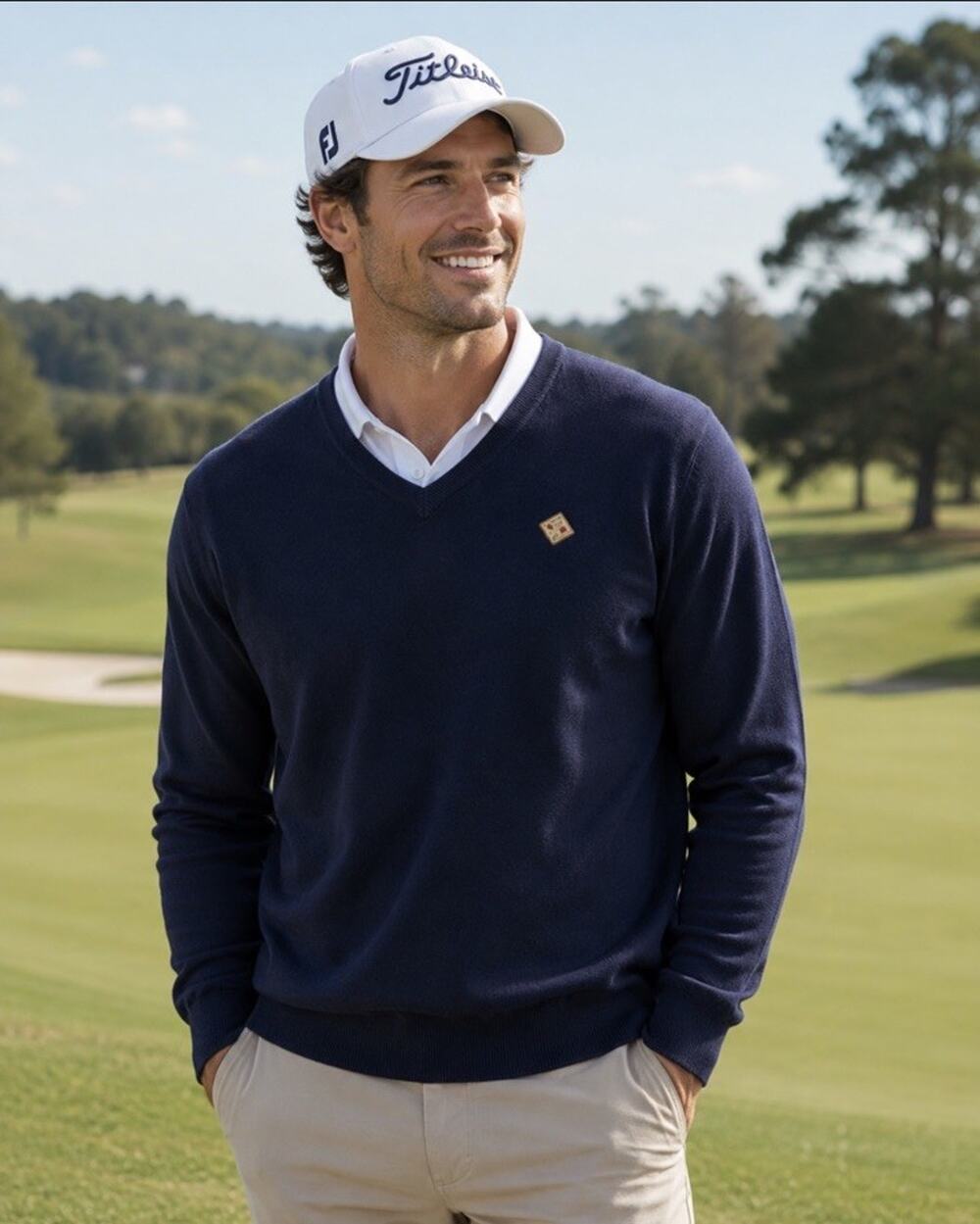 Marbas Men’s Extra Fine Merino Wool Sweater Made In Italy Sz 2XL Golf Sharp! NWT